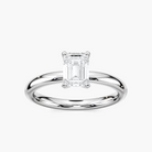 Four-Prong Emerald Cut Solitaire Engagement Ring