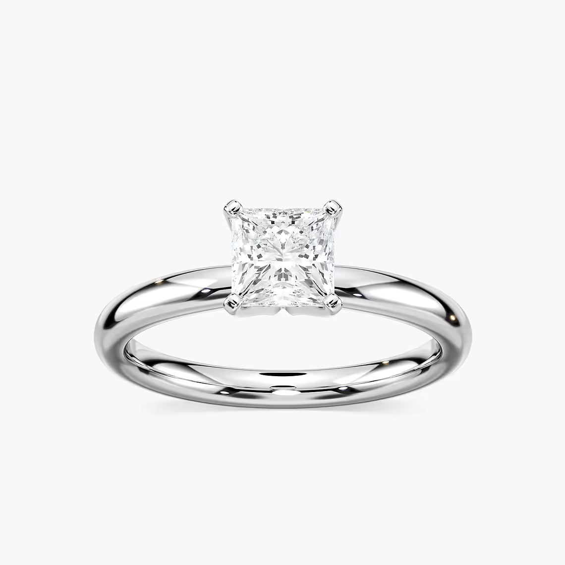 Four-Prong Princess Cut Solitaire Engagement Ring