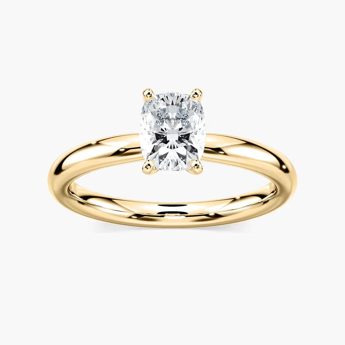 Four-Prong Cushion Solitaire Engagement Ring