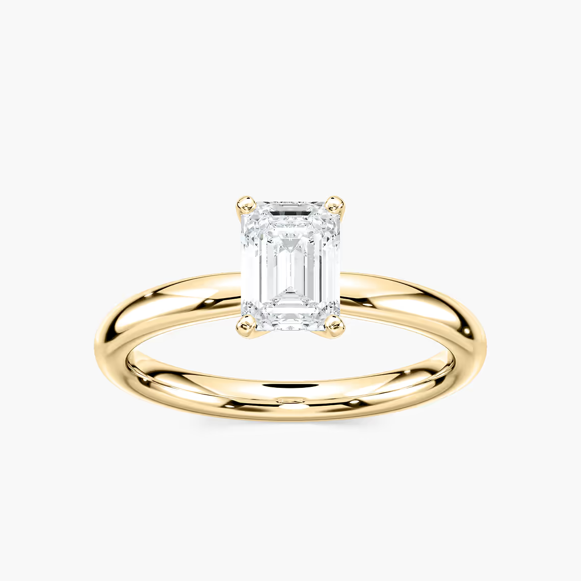 Four-Prong Emerald Cut Solitaire Engagement Ring