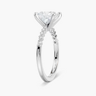 Princess Cut Shared Prong Side Stone Engagement Ring