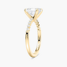 Asscher Cut Shared Prong Side Stone Engagement Ring