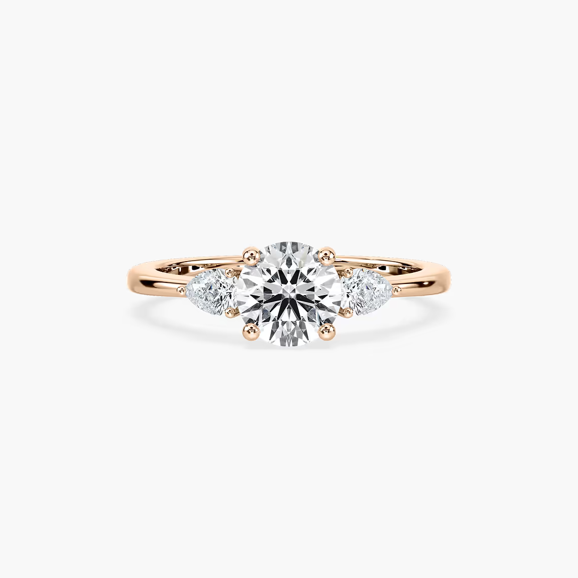 Round Cut Three Stone Engagement Ring