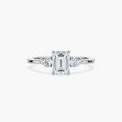 Emerald Cut Three Stone Engagement Ring