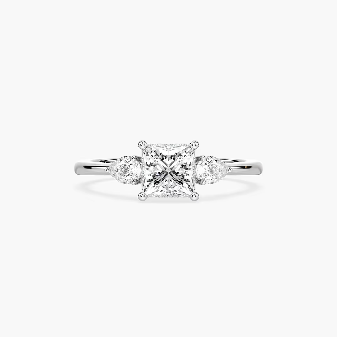 Princess Cut Three Stone Engagement Ring