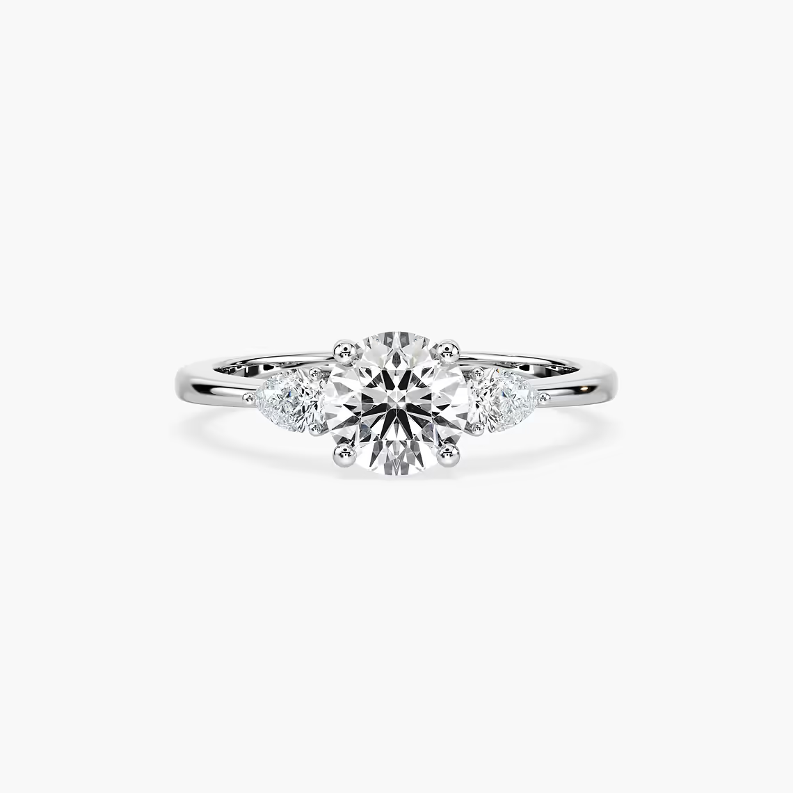 Round Cut Three Stone Engagement Ring