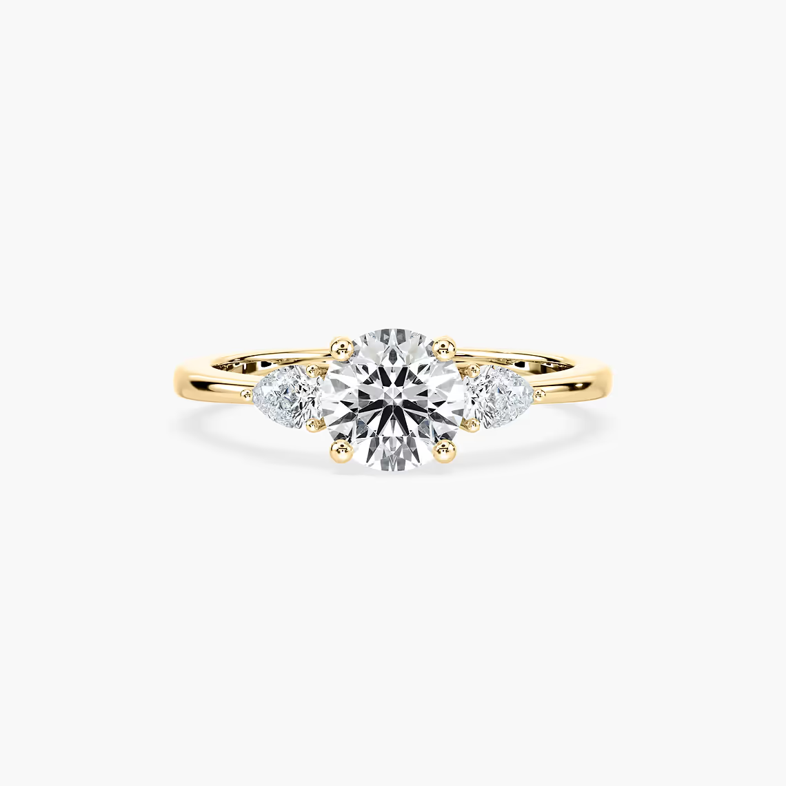 Round Cut Three Stone Engagement Ring