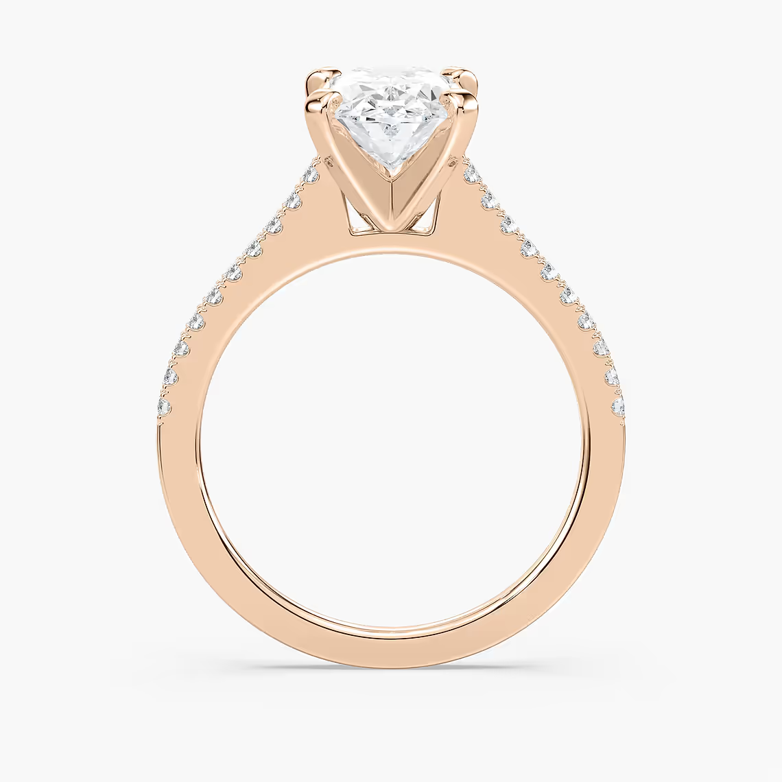 Pavé Set Oval Cut Engagement Ring