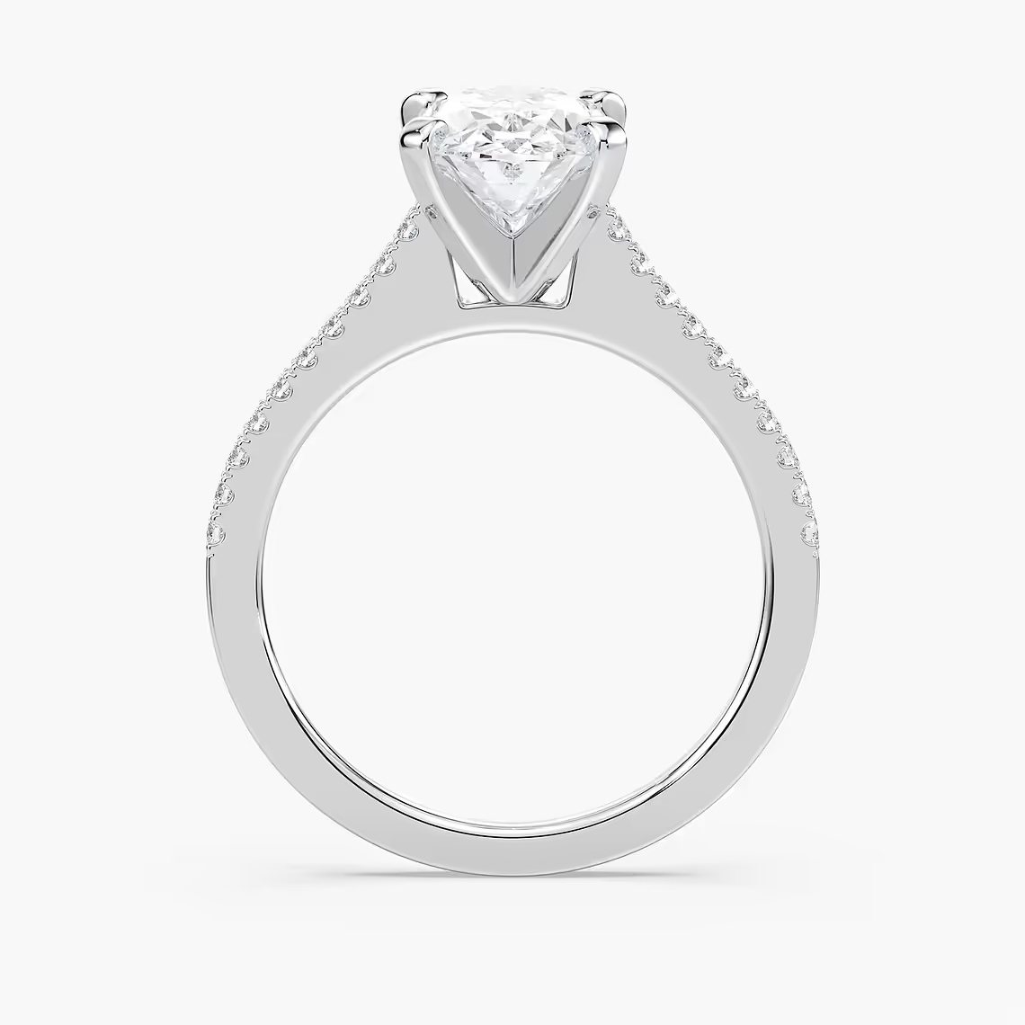 Pavé Set Oval Cut Engagement Ring