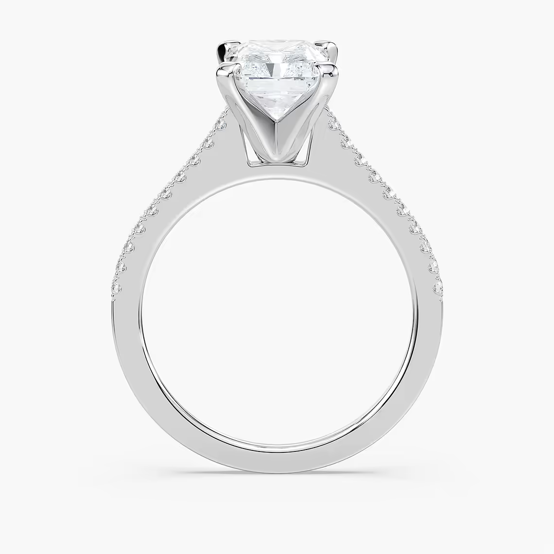 Pavé Set Radiant Cut Engagement Ring
