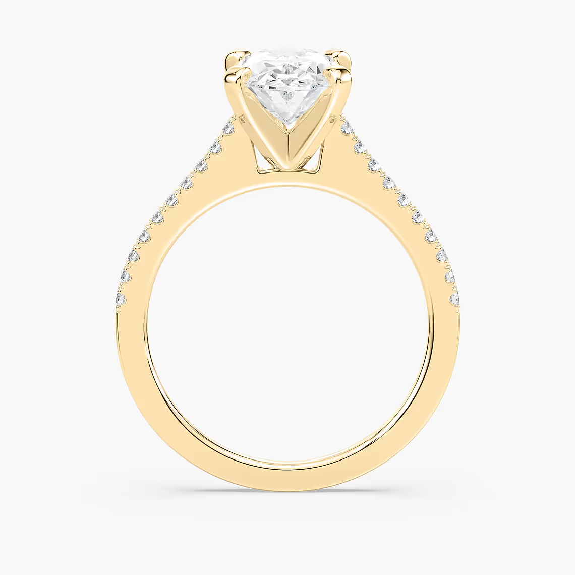 Pavé Set Oval Cut Engagement Ring