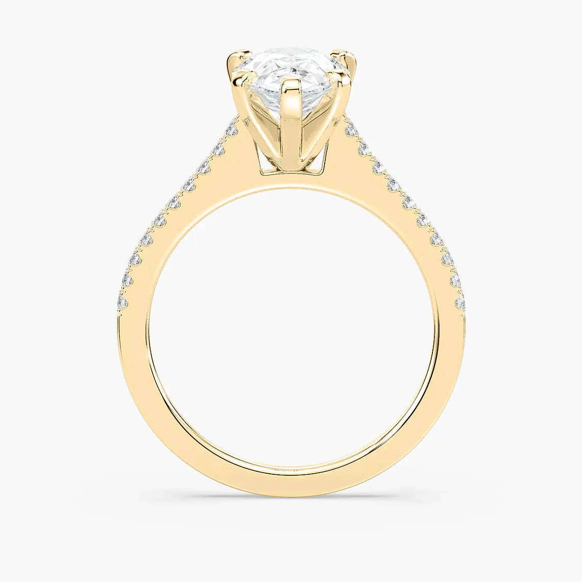 Pavé Set Pear Cut Engagement Ring