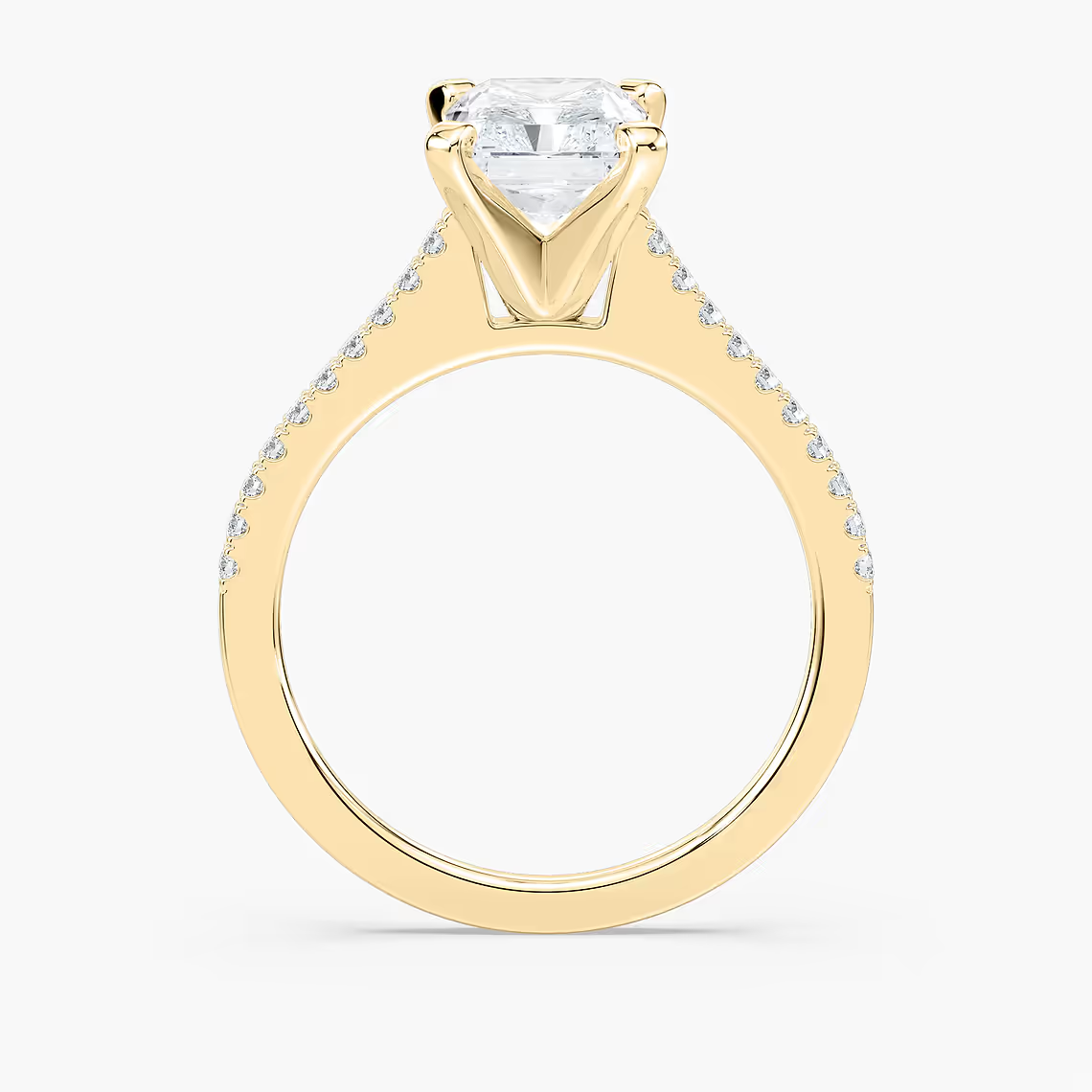 Pavé Set Radiant Cut Engagement Ring