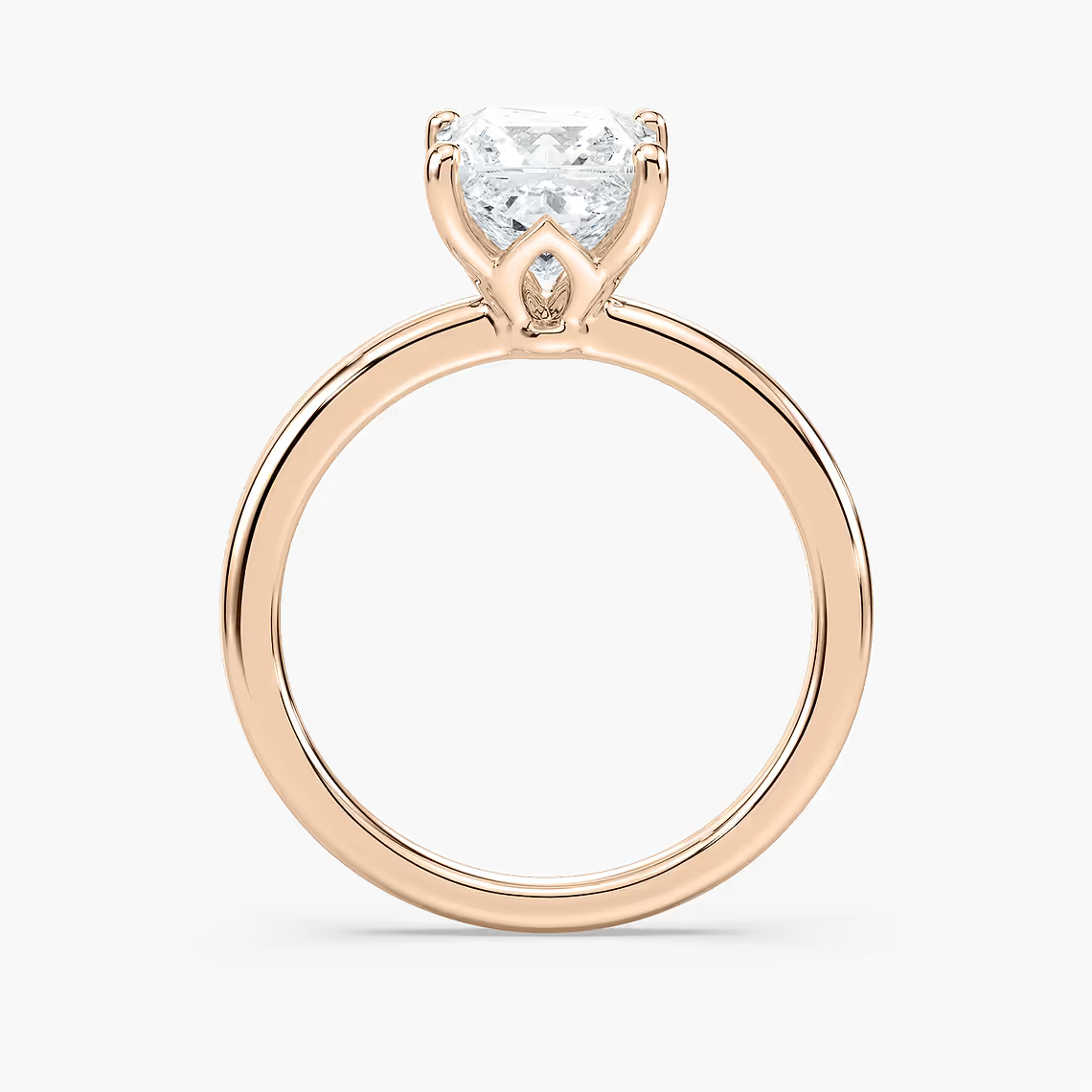 Delicate Four-Prong Princess Cut Solitaire Engagement Ring