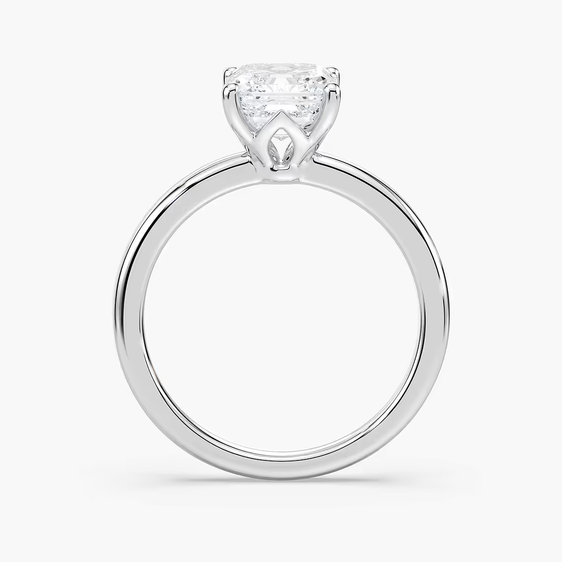 Delicate Four-Prong Asscher Cut Solitaire Engagement Ring