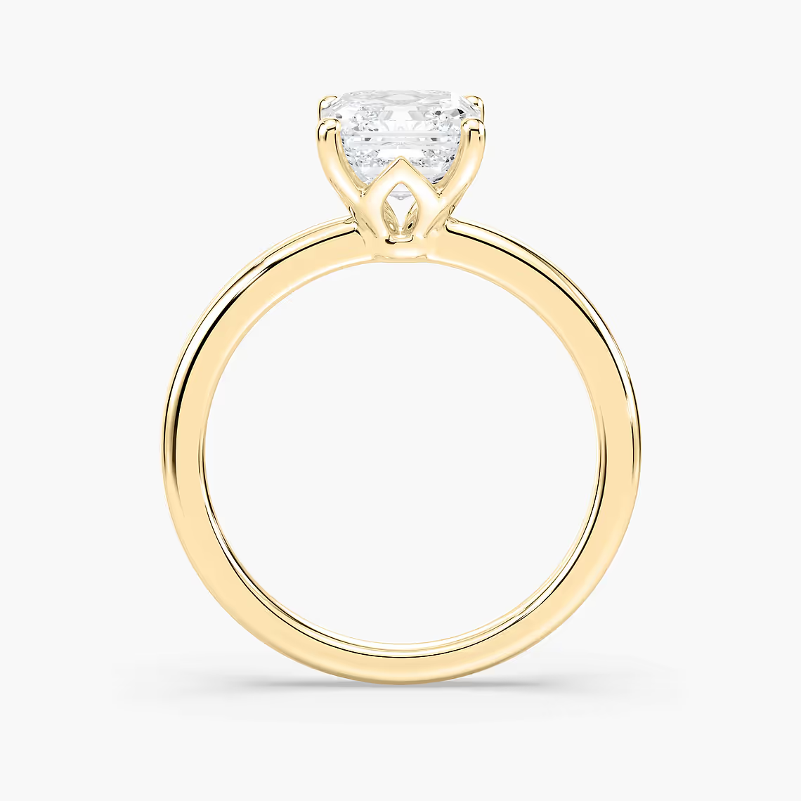 Delicate Four-Prong Asscher Cut Solitaire Engagement Ring