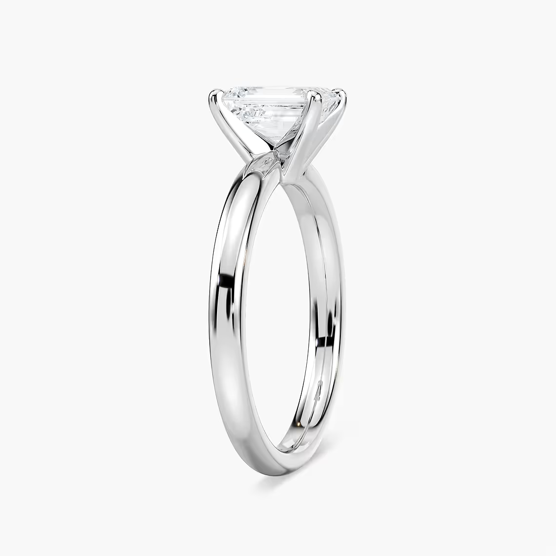 Four-Prong Emerald Cut Solitaire Engagement Ring