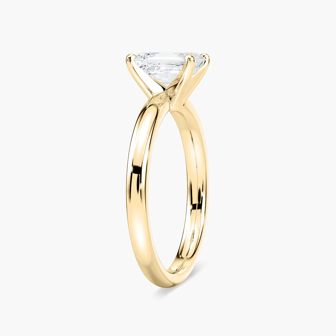 Four-Prong Emerald Cut Solitaire Engagement Ring