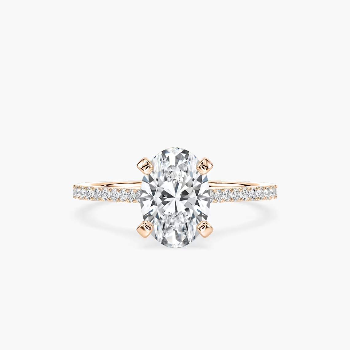 Pavé Set Oval Cut Engagement Ring