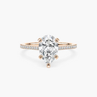 Pavé Set Pear Cut Engagement Ring