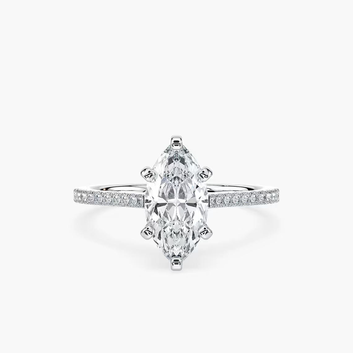 Pavé Set Marquise Cut Engagement Ring