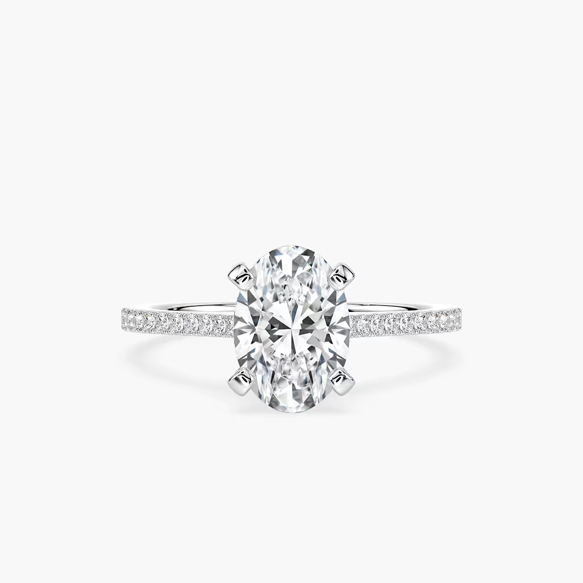 Pavé Set Oval Cut Engagement Ring