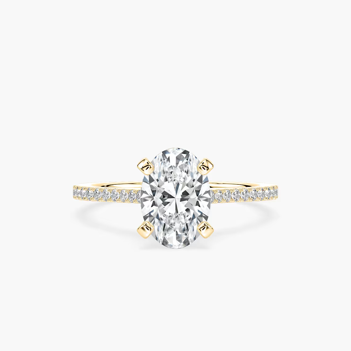 Pavé Set Oval Cut Engagement Ring