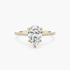 Pavé Set Pear Cut Engagement Ring