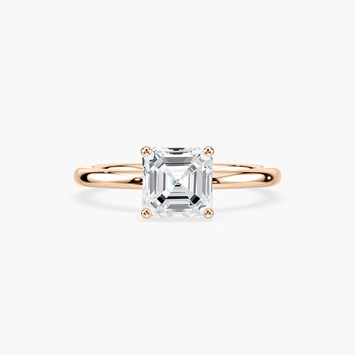 Delicate Four-Prong Asscher Cut Solitaire Engagement Ring