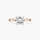 Delicate Four-Prong Asscher Cut Solitaire Engagement Ring