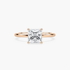 Delicate Four-Prong Princess Cut Solitaire Engagement Ring