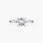 Delicate Four-Prong Asscher Cut Solitaire Engagement Ring