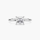 Delicate Four-Prong Princess Cut Solitaire Engagement Ring
