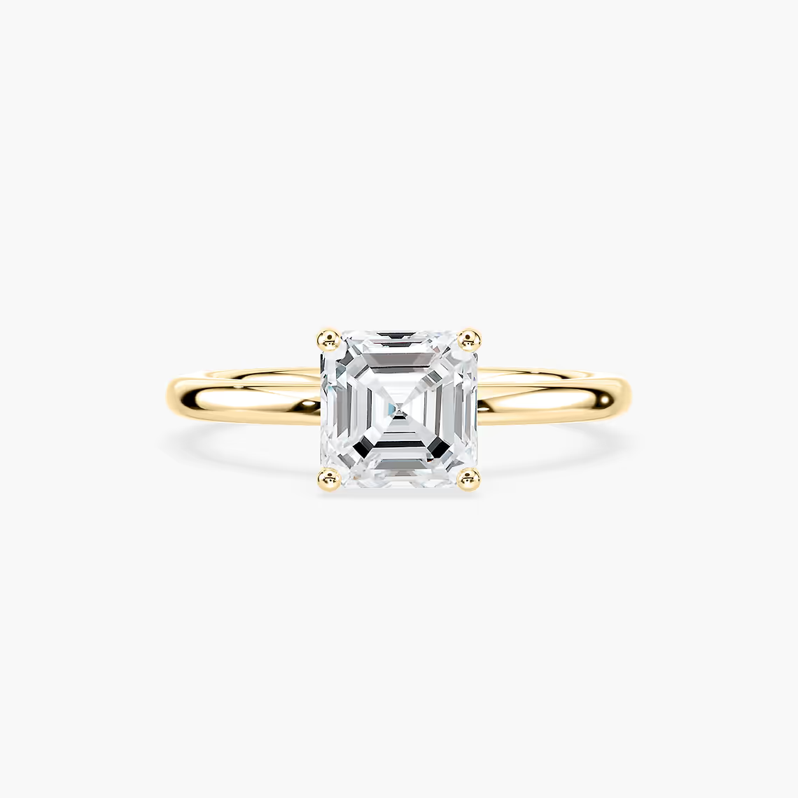 Delicate Four-Prong Asscher Cut Solitaire Engagement Ring