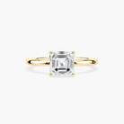 Delicate Four-Prong Asscher Cut Solitaire Engagement Ring