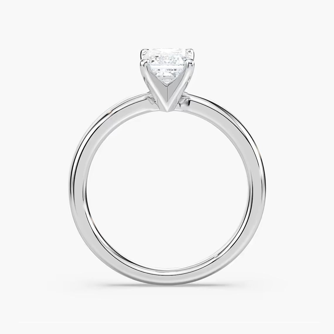 Four-Prong Emerald Cut Solitaire Engagement Ring