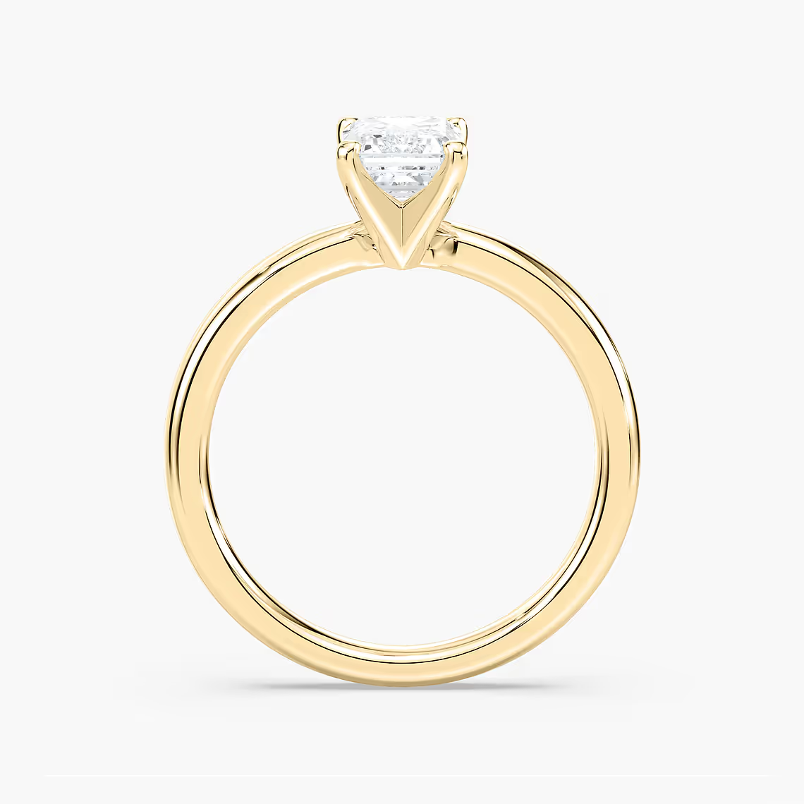 Four-Prong Emerald Cut Solitaire Engagement Ring