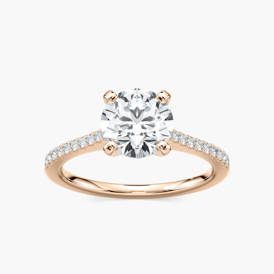 Pavé Set Round Cut Engagement Ring