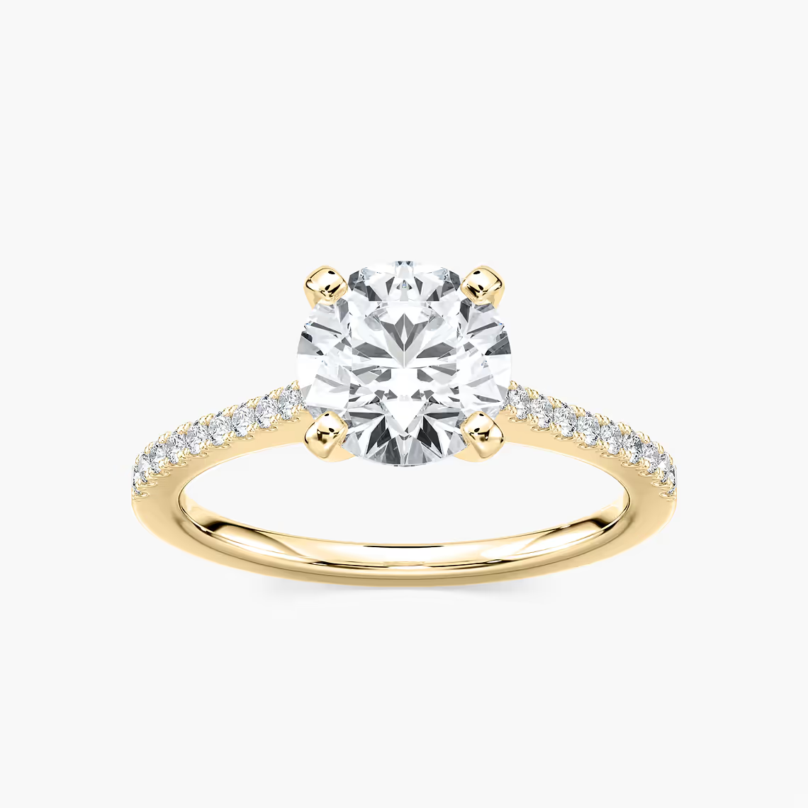 Pavé Set Round Cut Engagement Ring