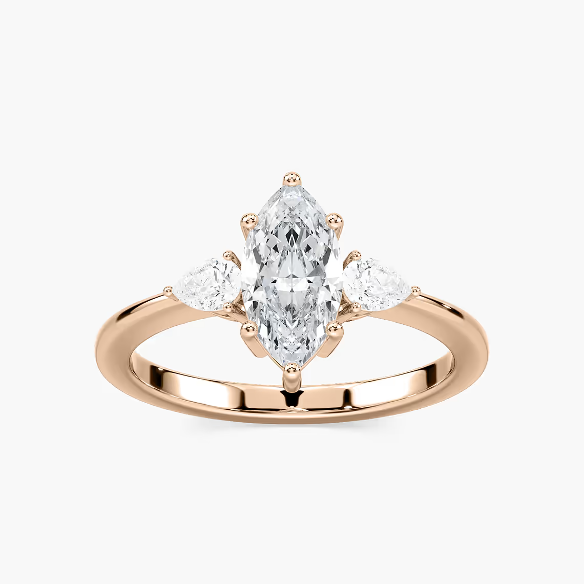 Marquise Cut Three Stone Engagement Ring