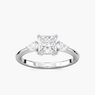 Princess Cut Three Stone Engagement Ring