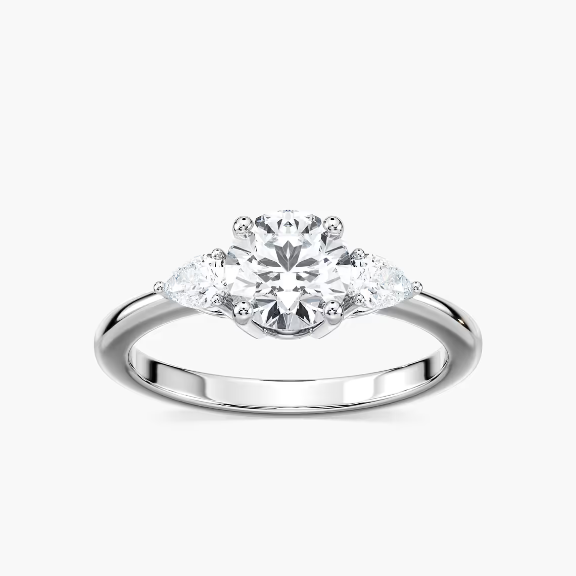 Round Cut Three Stone Engagement Ring