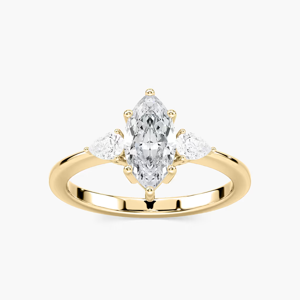 Marquise Cut Three Stone Engagement Ring