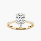 Pear Shaped Shared Prong Side Stone Engagement Ring