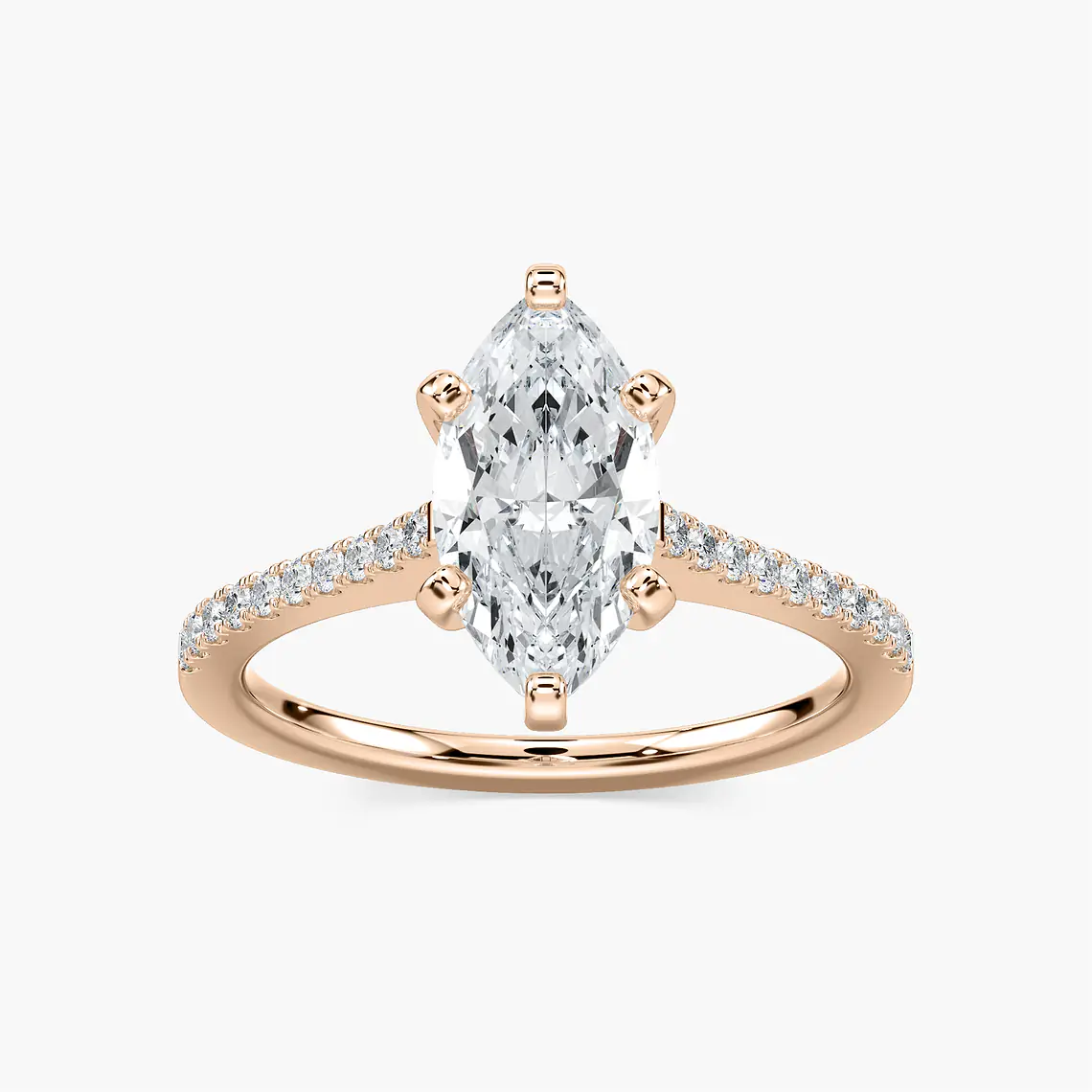Pavé Set Marquise Cut Engagement Ring