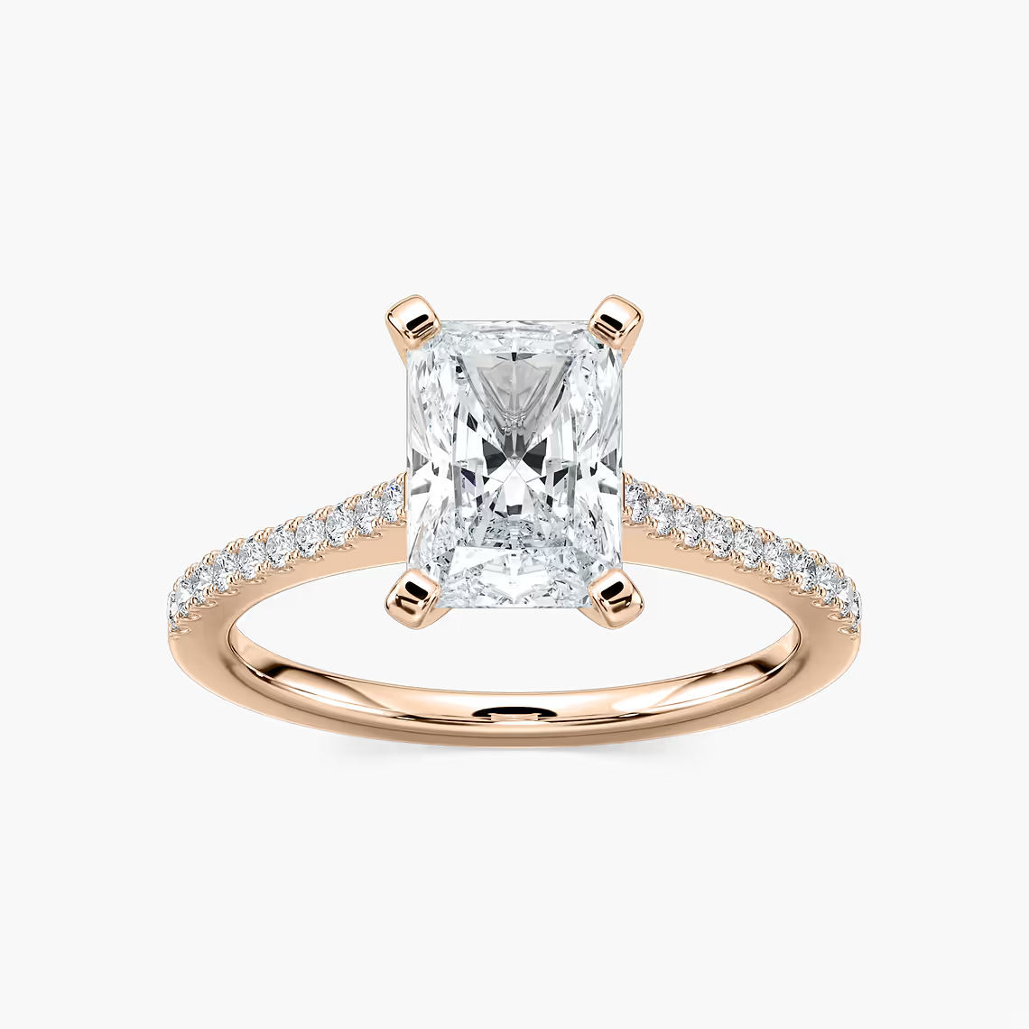 Pavé Set Radiant Cut Engagement Ring