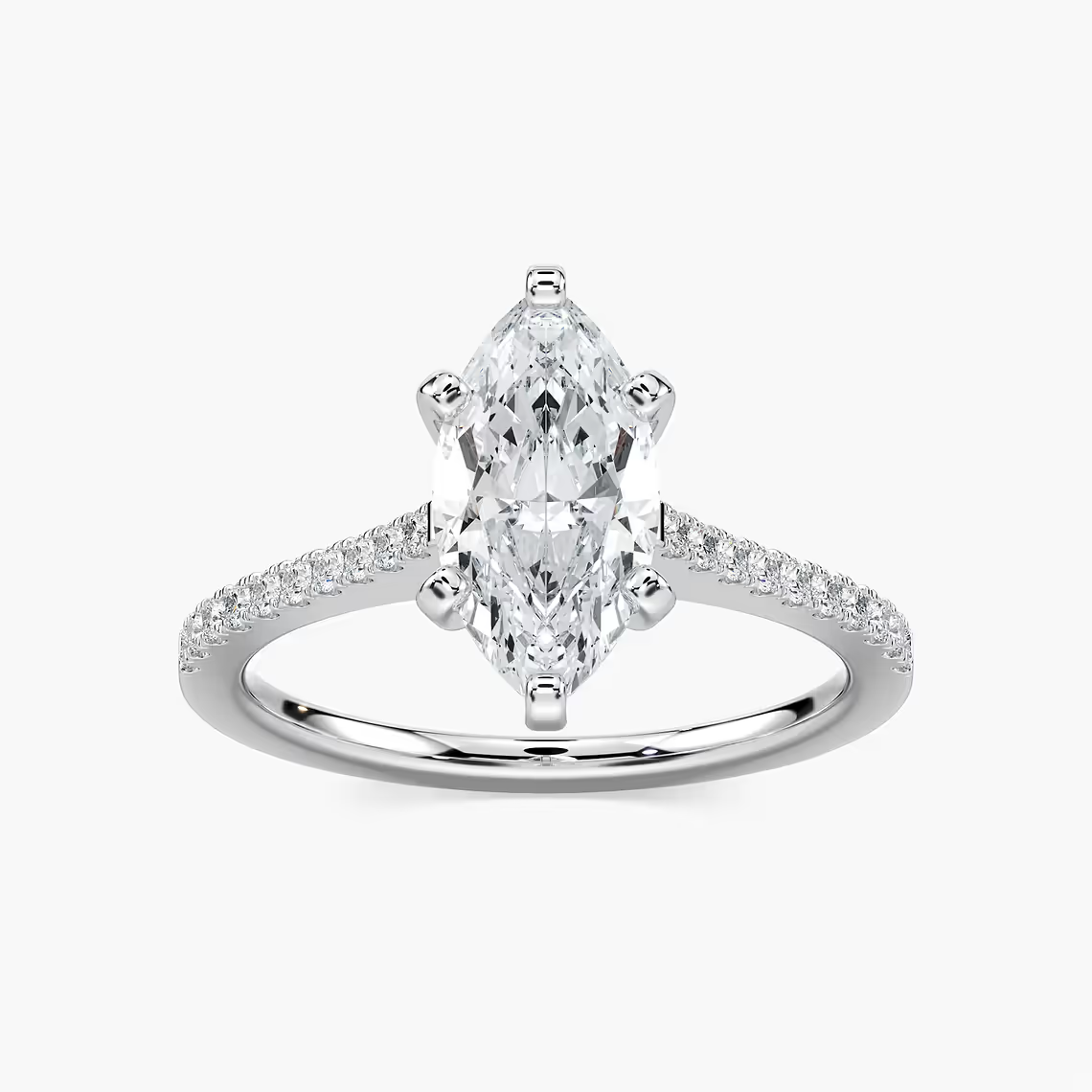 Pavé Set Marquise Cut Engagement Ring