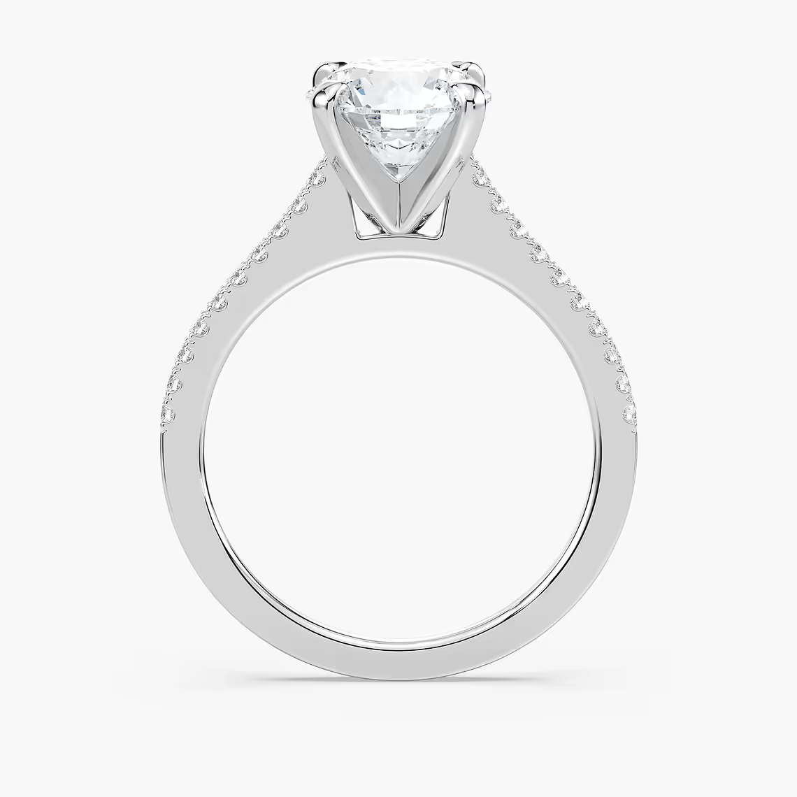 Pavé Set Round Cut Engagement Ring