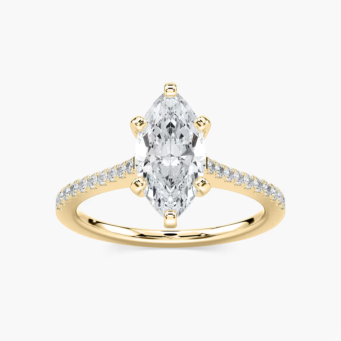 Pavé Set Marquise Cut Engagement Ring