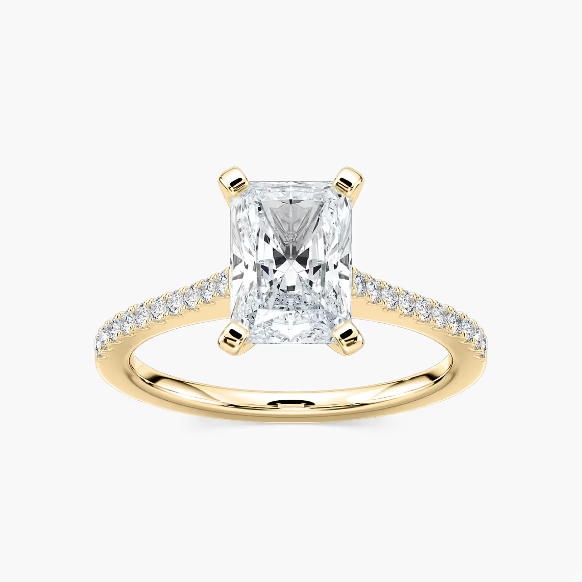 Pavé Set Radiant Cut Engagement Ring